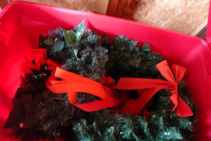 3 TOTES FULL OF CHRISTMAS DECORATIVES