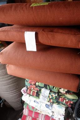 YARD FURNITURE CUSHIONS APPROX 8 TOTAL