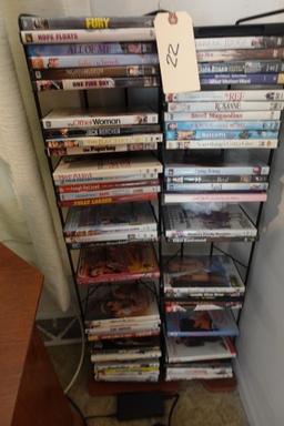 TWO RACKS APPROX 50 DVDS