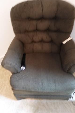 DARK GREEN ROLLED ARM ROCKING CHAIR