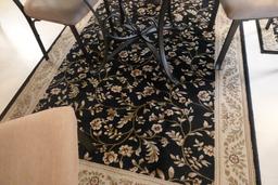 TWO PERSIAN STYLE BLACK RUGS APPROX 5 X 7 AND 5 X 4