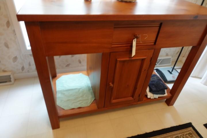KNOTTY PINE KITCHEN WORK STATION WITH THREE DRAWERS AND SINGLE DOOR 48 X 24