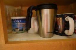 CONTENTS OF THREE CABINETS AND ONE DRAWER INCLUDING COCA COLA GLASSES COFFE