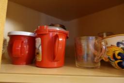 CONTENTS OF THREE CABINETS BOWLS DISHES STORAGE CONTAINERS ETC