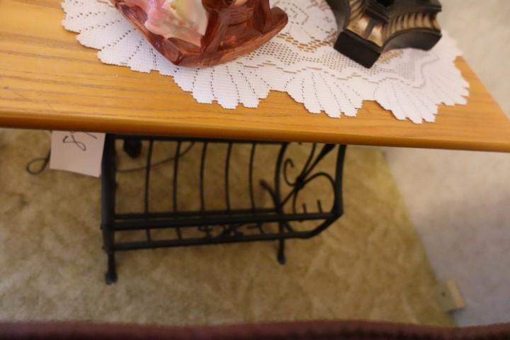 WROUGHT IRON END TABLE BOOK RACK