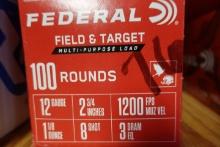200 ROUNDS FEDERAL 12 GAUGE 2 3/4 INCH 1 1/8 OUNCE 7 1/2 AND 8
