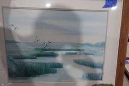 MYRNA MCGRATH 187/200 SUMMERS COVE REMARK WATERFOWL SCENE FRAMED UNDER GLAS
