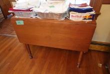 ANTIQUE DROP LEAF TABLE SINGLE DRAWER TOP MEASURES 3 FEET X 18 INCH