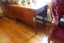 ANTIQUE DROP LEAF TABLE TOP MEASURES 44  X 18
