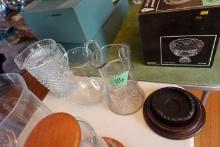 SET OF 3 PITCHERS ETCHED AND DIAMOND PATTERN