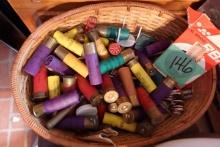 BASKET MISC INCLUDING 12 GA 16 GA SHOT SHELLS MISC ITEMS