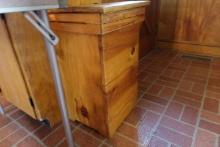 WOODEN WASTE RECEPTICLE