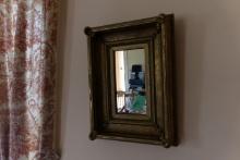 ANTIQUE TRIPLE FRAME GILT MIRROR APPROX 15 X 12 INCH