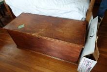 PRIMITIVE EXPOSED DOVE TAIL BLANKET CHEST SINGLE BOARD 41 X 17 X 17