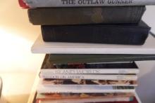 LOT OF HARDBACK BOOKS INCLUDING THE OUTLAW GUNNER ISLAND WORLDS WINDOW ON A