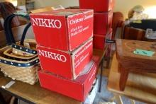 LOT OF NIKKO CHRISTMAS GLASSWARE INCLUDING 7 OLD FASHION GLASSES AND 4 SOUP