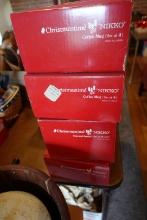 3 BOXES NIKKO CHRISTMAS COFFEE MUGS AND 1 BOX CUP AND SAUCER SET