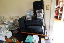 PIONEER STEREO SYSTEM WITH SPEAKERS CDS AND INSIGNIA DISC PLAYER
