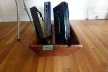 PRIMITIVE UTENSIL BOX WITH TWO BOXES CANDLES