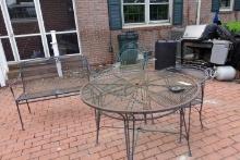 6 P WROUGHT IRON PATIO FURNITURE
