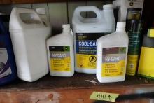 SHELF LOT LUBRICANTS JOHN DEERE OIL FILTER JOHN DEERE CLEANERS GREASE GUNS