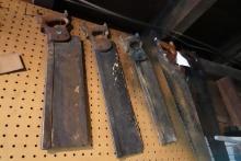 WALL LOT INCLUDING HAND SAWS BROAD AXE TONGS OYSTER KNIVES AND MORE