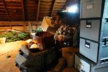 CONTENTS OF ATTIC INCLUDING STEAMER TRUNK ANTIQUE TABLES TRAP THROWER OLD W