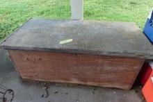 ANTIQUE PRIMITIVE EXPOSED DOVETAIL BLANKET CHEST APPROX 4 X 2