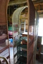 FURNITURE LOT WITH MAPLE BUREAUS AND 2 RATTAN ROCKERS