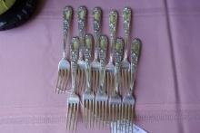 10 KIRK AND SONS STERLING DINNER FORKS 17.46 T OZ