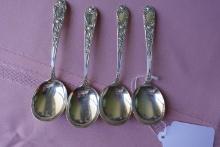 4 KIRK AND SONS STERLING SOUP SPOONS 4.76  OZ
