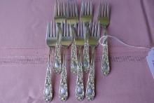 8 KIRK AND SONS STERLING SALAD FORKS 9.83 T OZ