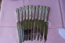 10 KIRK AND SONS STERLING HANDLE DINNER KNIVES 21.7 T OZ