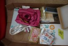 NEW LEATHER HAND BAG METAL NOTE PADS PLAYING CARDS