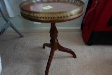 MAHOGANY BRASS TRIMMED PLANT STAND