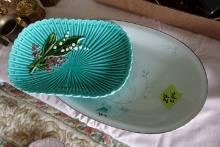 HAND PAINTED GERMAN PLATTER AND BARONET CHINA PLATTER