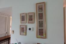 4 PC INCLUDING 36 X 9 1/2 ORIENTAL WATER COLOR AND 3 12 X 7 WATER COLORS