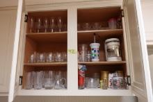 KITCHEN CABINET STEMWARE BARWARE COFFEE MAKER BOWLS ETC