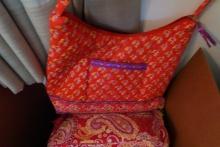 COLLECTION OF BAGS AND PURSES INCLUDING VERA BRADLEY RED HOT SOCIETY ETC