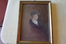 7 1/2 X 5 1/2 WATERCOLOR YOUNG MAN BY WALKER 1923