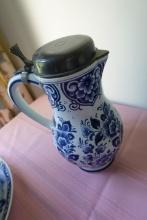 146 DELFT 10" PITCHER WITH PEWTER LID