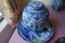 12" IMARI CHARGER AND 380 DELFT COVERED JAR