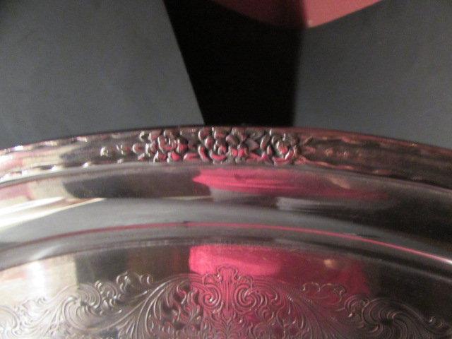 Oval Silver Plate 2-Handle Tray--"Camille" by