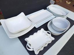 (11) Pieces Assorted White Porcelain Serving