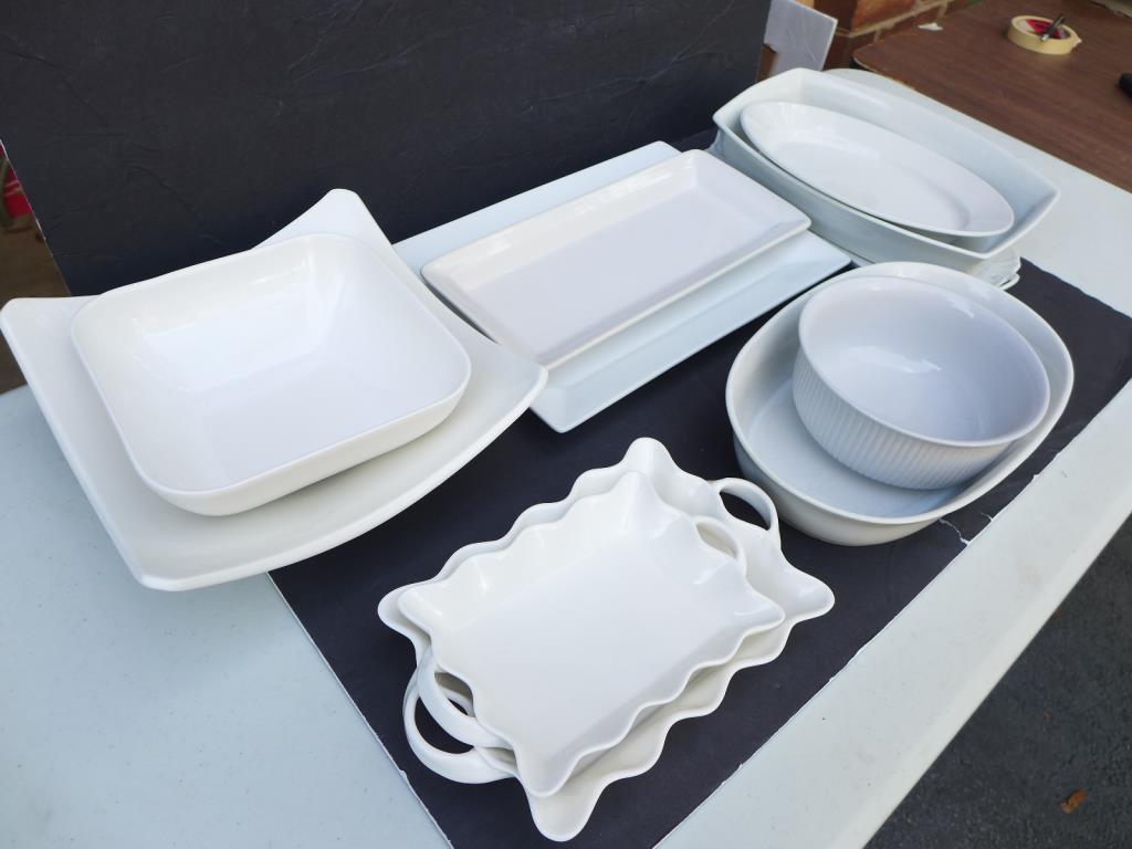 (11) Pieces Assorted White Porcelain Serving