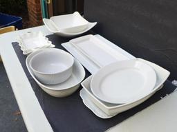 (11) Pieces Assorted White Porcelain Serving