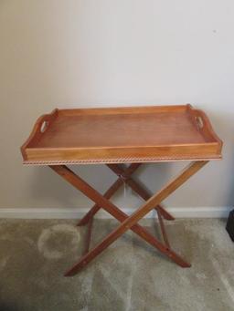 Folding Butler's Tray Table--24" x 14", 26" High