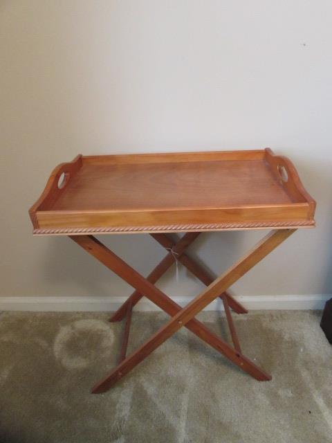 Folding Butler's Tray Table--24" x 14", 26" High