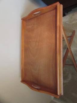 Folding Butler's Tray Table--24" x 14", 26" High