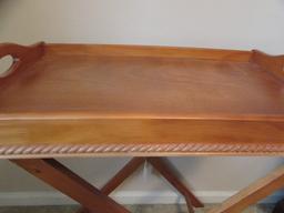 Folding Butler's Tray Table--24" x 14", 26" High